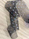 Black/Silver Glitter Spot Ribbon - 50mm wide