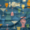 Cocktail Glasses on Blue - Pre-Order