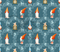 Gnomes in Teal - Pre-order - Clover & Co Fabrics